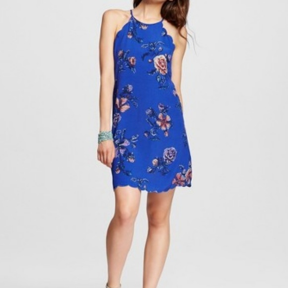 Xhilaration Dresses & Skirts - NWT Xhilaration Blue Floral Scalloped Dress XL